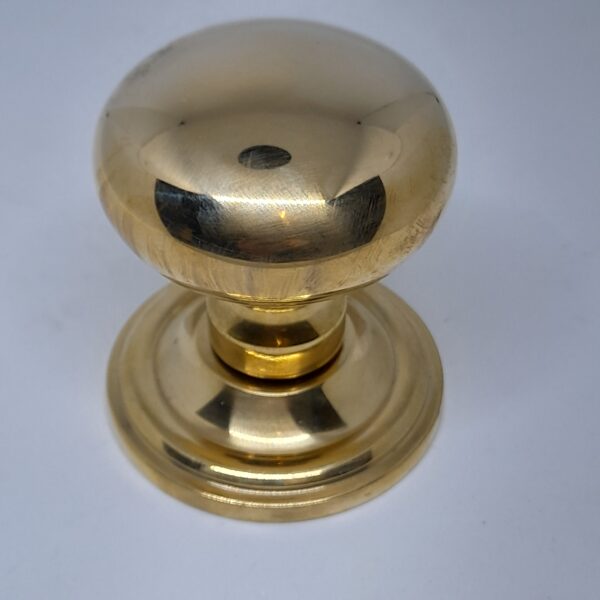 Mushroom Mortice Knob 58mm Concealed Fix Polished Brass