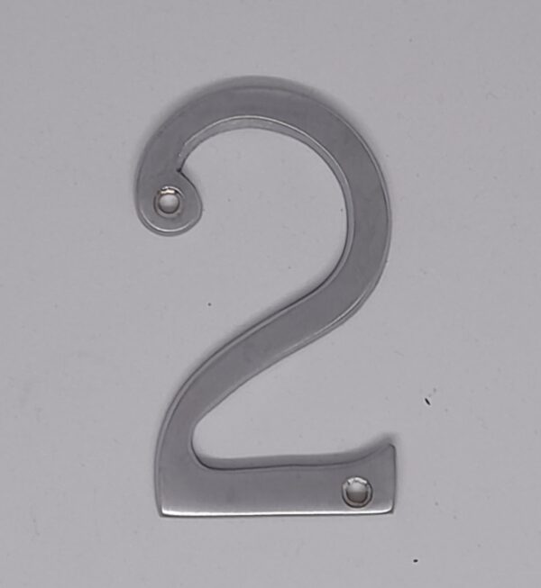 Traditional Numeral 2 75mm Satin Chrome