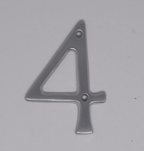 Traditional Numeral 4 75mm Satin Chrome