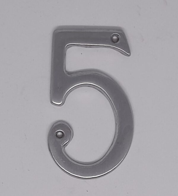 Traditional Numeral 5 75mm Polished Chrome