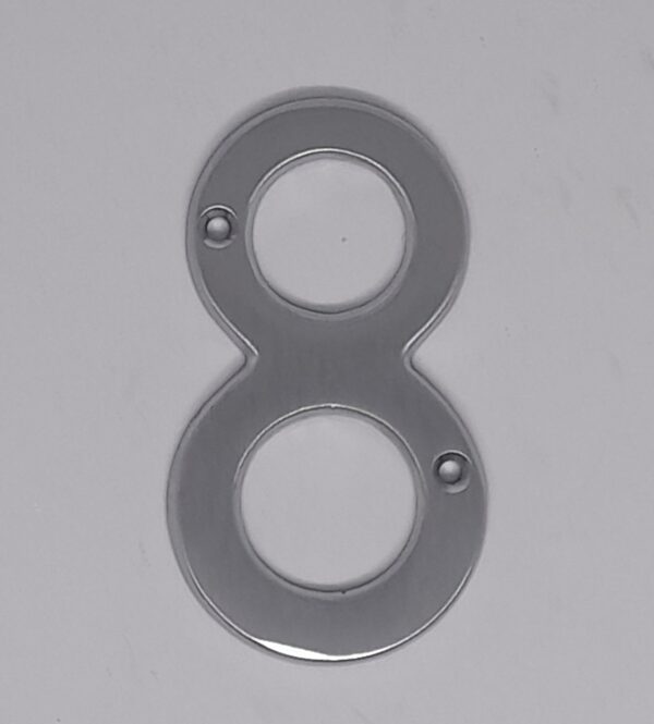 Traditional Numeral 8 75mm Satin Chrome