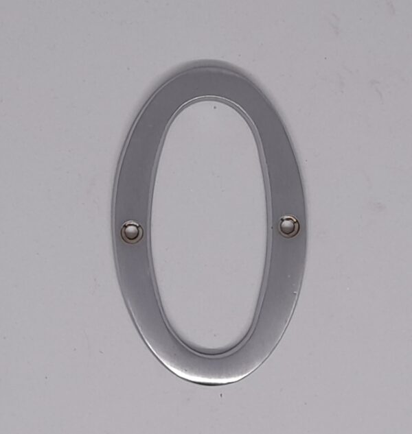 Traditional Numeral 0 75mm Satin Chrome