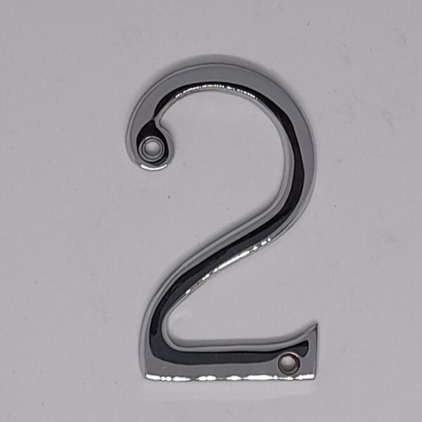 Traditional Numeral 2 75mm Polished Chrome