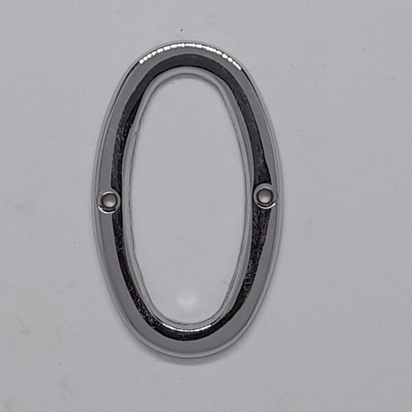 Traditional Numeral 0 75mm Polished Chrome