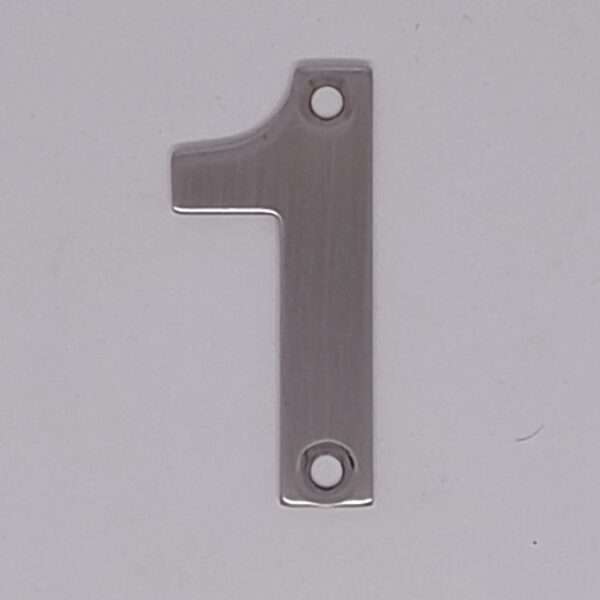 Numeral 1 50mm Satin Stainless Steel