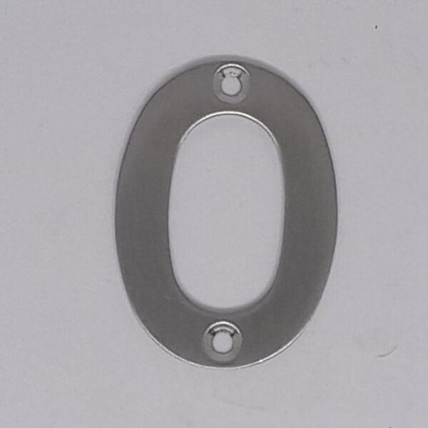 Numeral 0 50mm Satin Stainless Steel