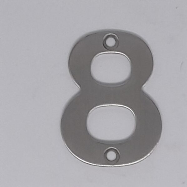 Numeral 8 50mm Satin Stainless Steel