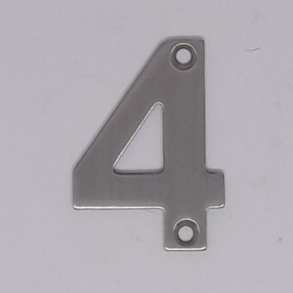 Numeral 4 50mm Satin Stainless Steel