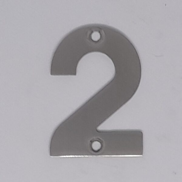 Numeral 2 50mm Satin Stainless Steel