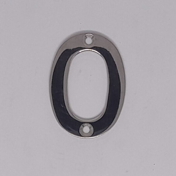 Numeral 0 50mm Polished Stainless Steel