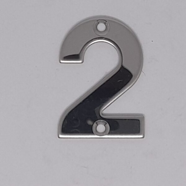 Numeral 2 50mm Polished Stainless Steel