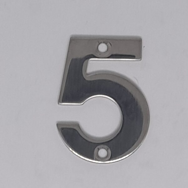 Numeral 5 50mm Polished Stainless Steel