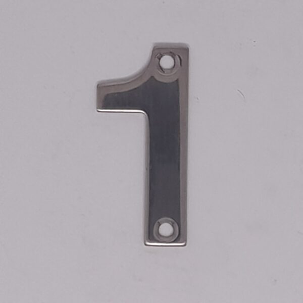 Numeral 1 50mm Polished Stainless Steel