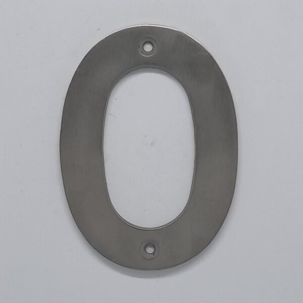 Numeral 0 100mm Satin Stainless Steel