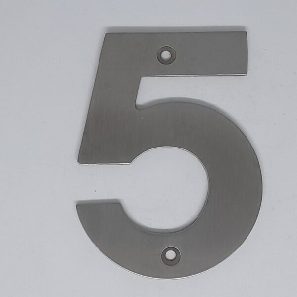 Numeral 5 100mm Satin Stainless Steel