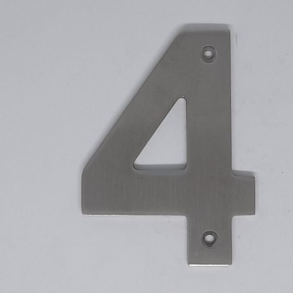 Numeral 4 100mm Satin Stainless Steel