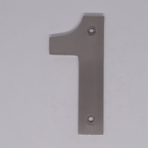 Numeral 1 100mm Satin Stainless Steel