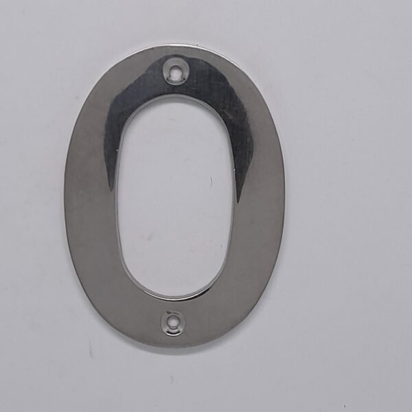 Numeral 0 100mm Polished Stainless Steel