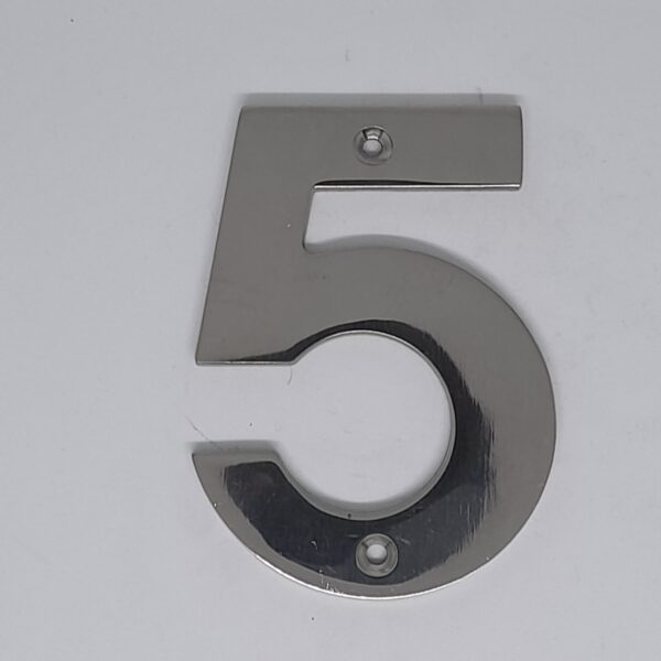 Numeral 5 100mm Polished Stainless Steel