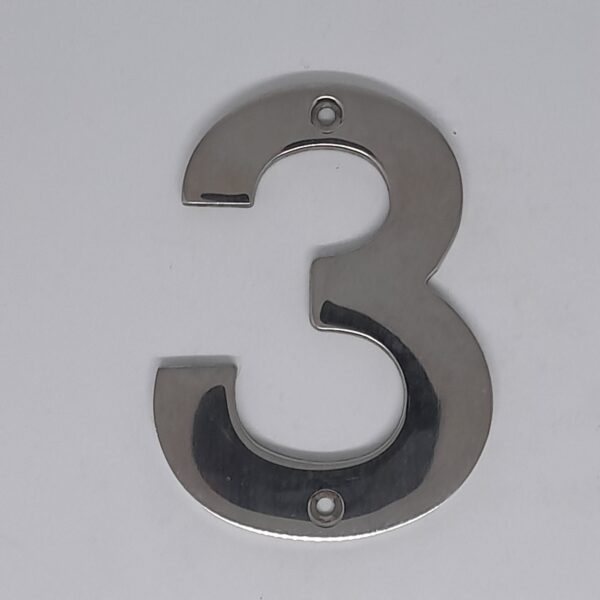 Numeral 3 100mm Polished Stainless Steel