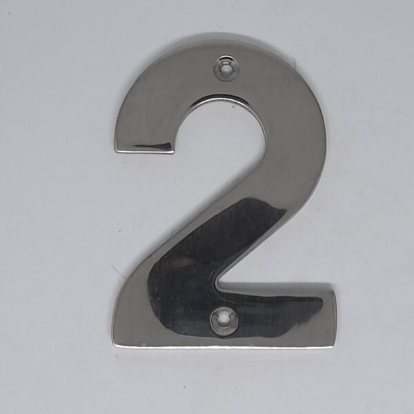 Numeral 2 100mm Polished Stainless Steel