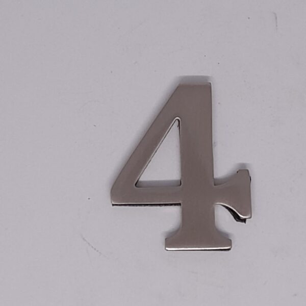 Self Adhesive Numeral 4 50mm Satin Nickel