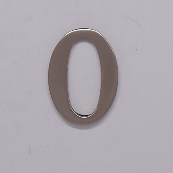 Self Adhesive Numeral 0 50mm Satin Nickel