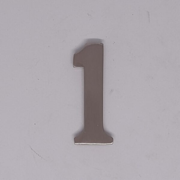 Self Adhesive Numeral 1 50mm Satin Nickel