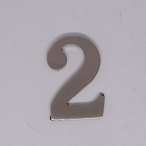 Self Adhesive Numeral 2 50mm Satin Nickel