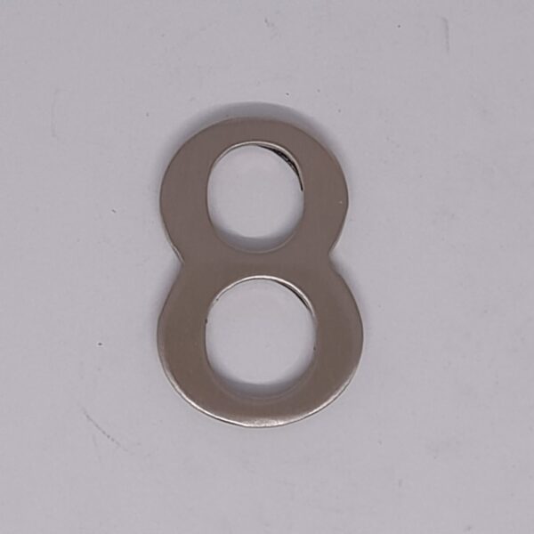 Self Adhesive Numeral 8 50mm Satin Nickel