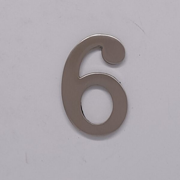 Self Adhesive Numeral 6/9 50mm Satin Nickel