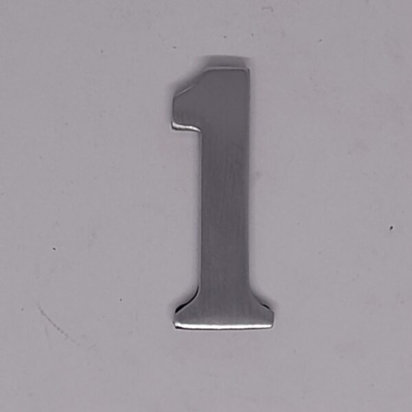 Self Adhesive Numeral 1 50mm Satin Chrome