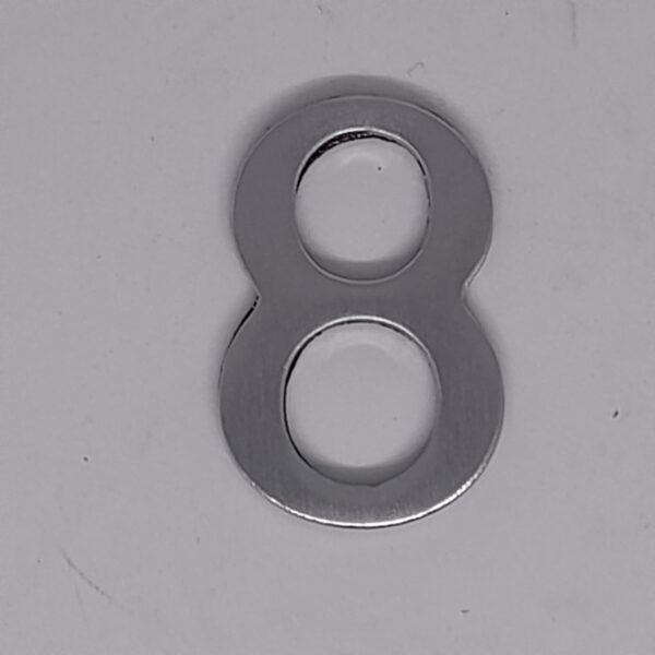 Self Adhesive Numeral 8 50mm Satin Chrome