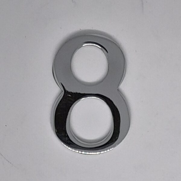 Self Adhesive Numeral 8 50mm Polished Chrome