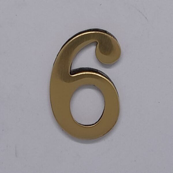 Self Adhesive Numeral 6/9 50mm Polished Brass