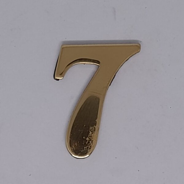 Self Adhesive Numeral 7 50mm Polished Brass