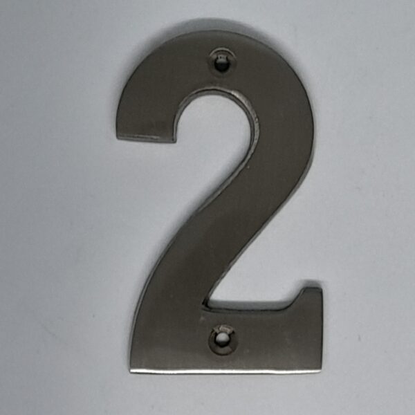 Modern Numeral 2 76mm Satin Nickel