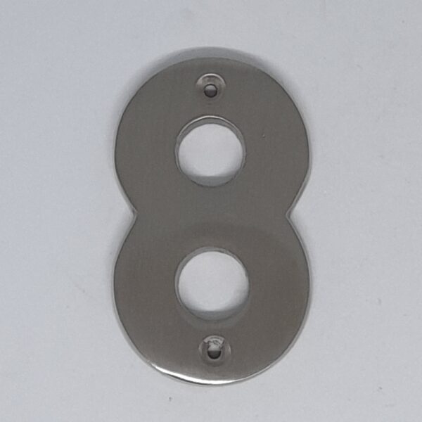 Modern Numeral 8 76mm Satin Chrome