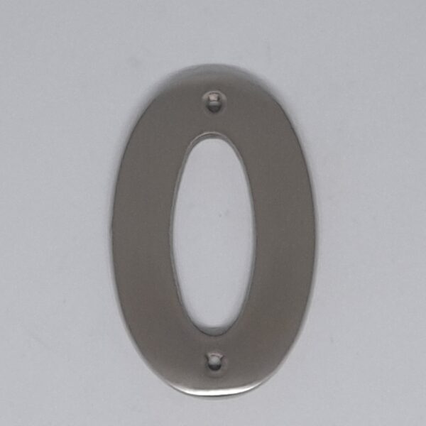 Modern Numeral 0 76mm Satin Nickel