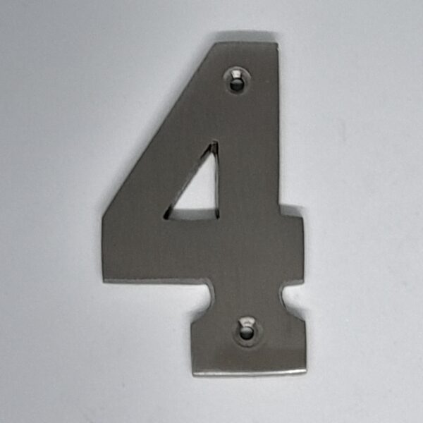 Modern Numeral 4 76mm Satin Nickel