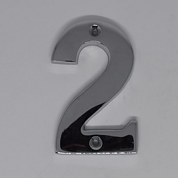 Modern Numeral 2 76mm Polished Chrome