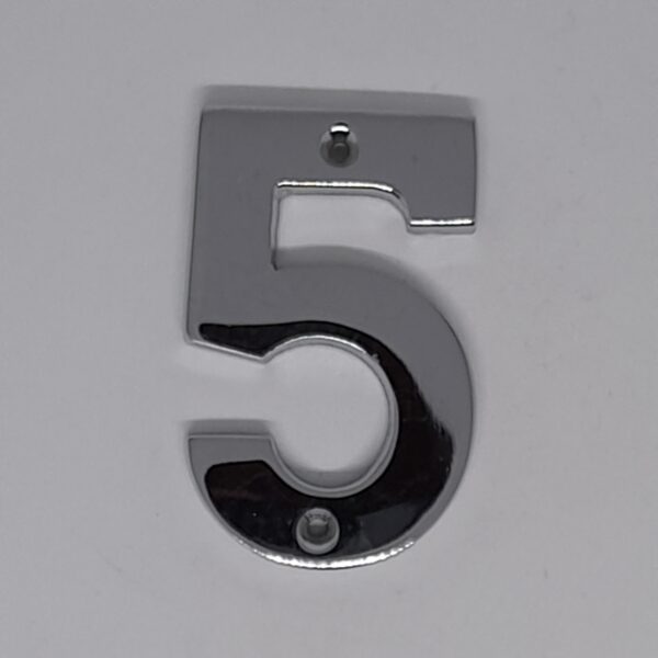 Modern Numeral 5 76mm Polished Chrome