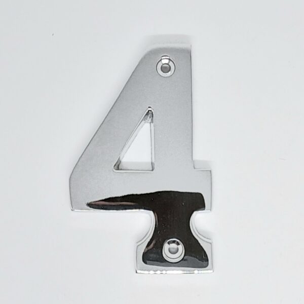 Modern Numeral 4 76mm Polished Chrome